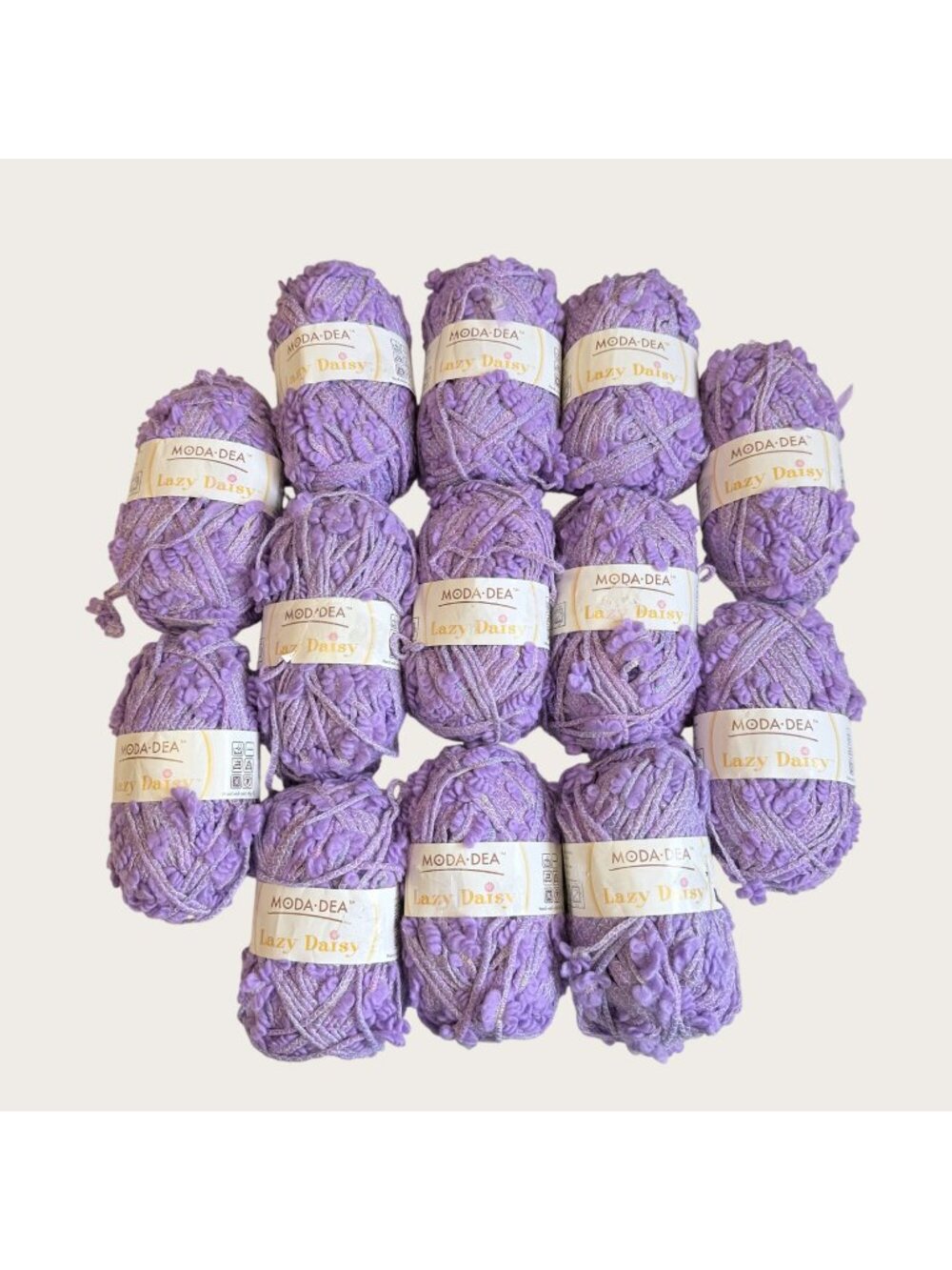 Moda Dea Lazy Daisy Yarn Purple Rain Lot Of 13 Skeins New Acrylic Medium 4